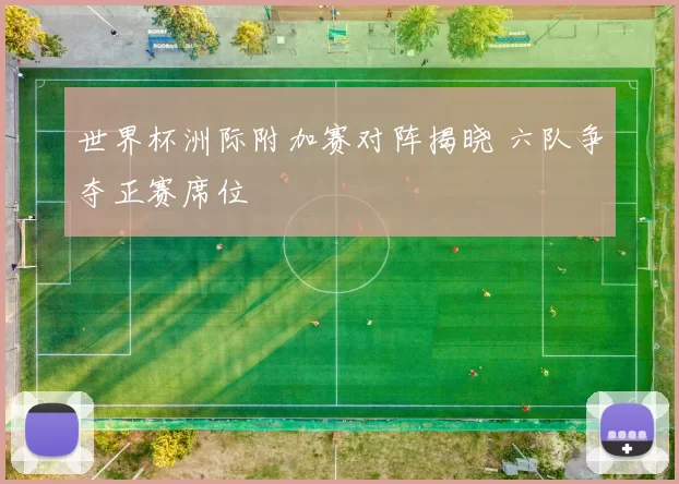 世界杯洲际附加赛对阵揭晓 六队争夺正赛席位